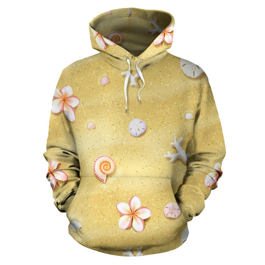 Beach Theme Print Pullover Hoodie