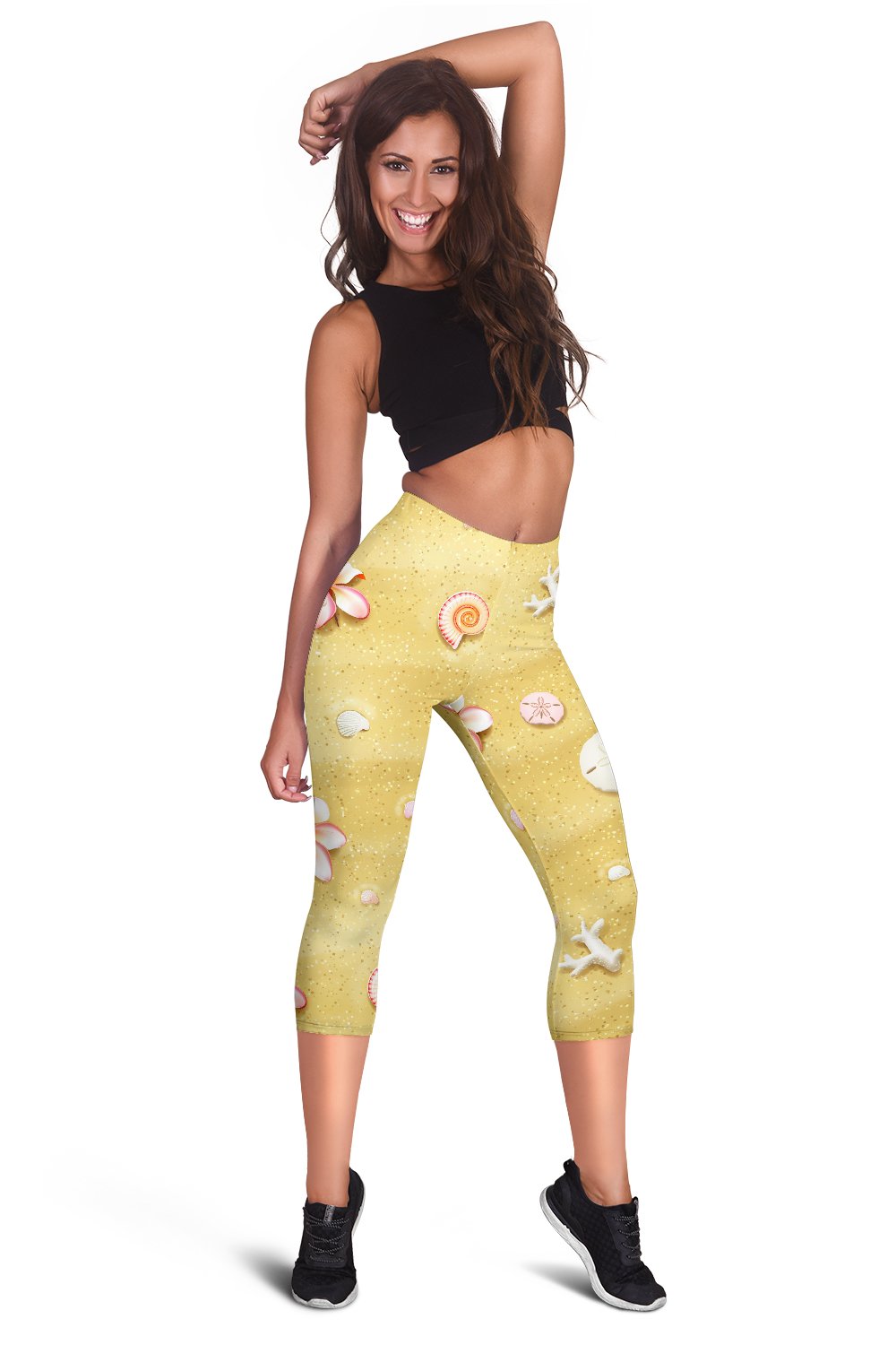 Beach Theme Print Women Capris