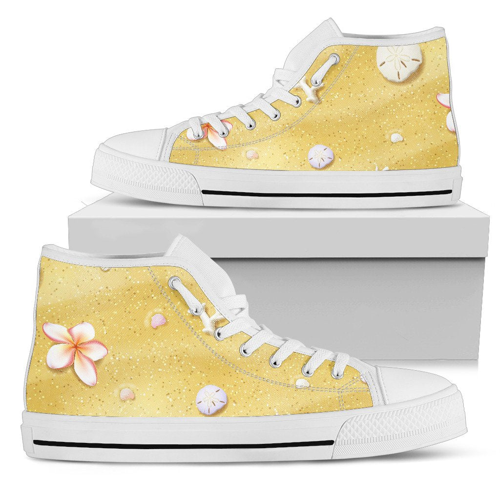 Beach Theme Print Women High Top Shoes