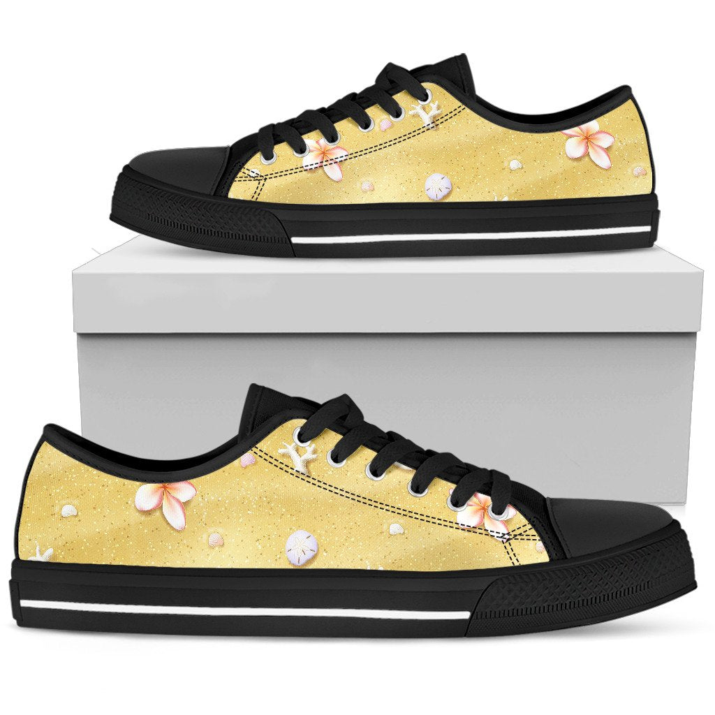 Beach Theme Print Women Low Top Shoes