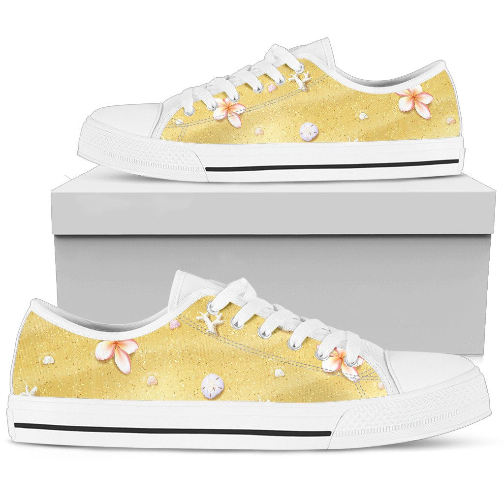 Beach Theme Print Women Low Top Shoes