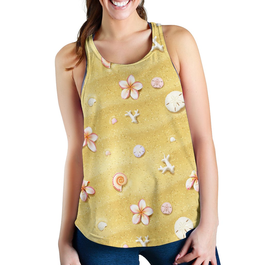 Beach Theme Print Women Racerback Tank Top