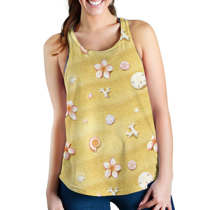 Beach Theme Print Women Racerback Tank Top