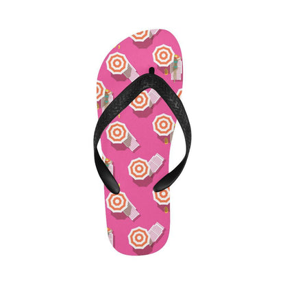 Beach Top View Umbrella Theme Flip Flops-JTAMIGO.COM