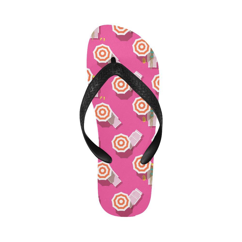 Beach Top View Umbrella Theme Flip Flops-JTAMIGO.COM