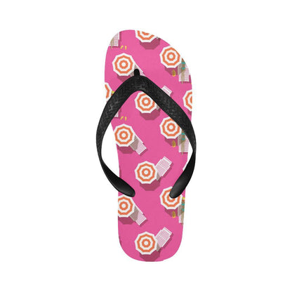 Beach Top View Umbrella Theme Flip Flops-JTAMIGO.COM