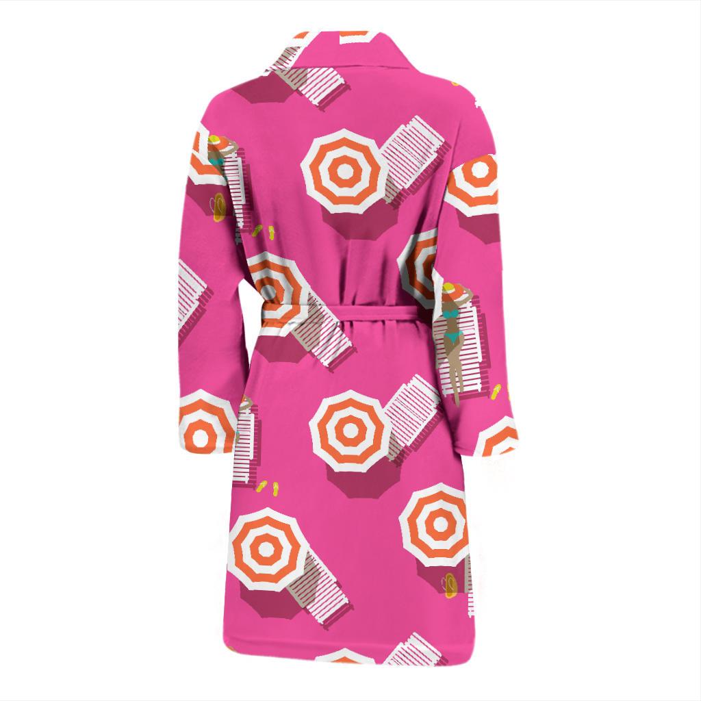 Beach Top View Umbrella Theme Men Bath Robe-JTAMIGO.COM