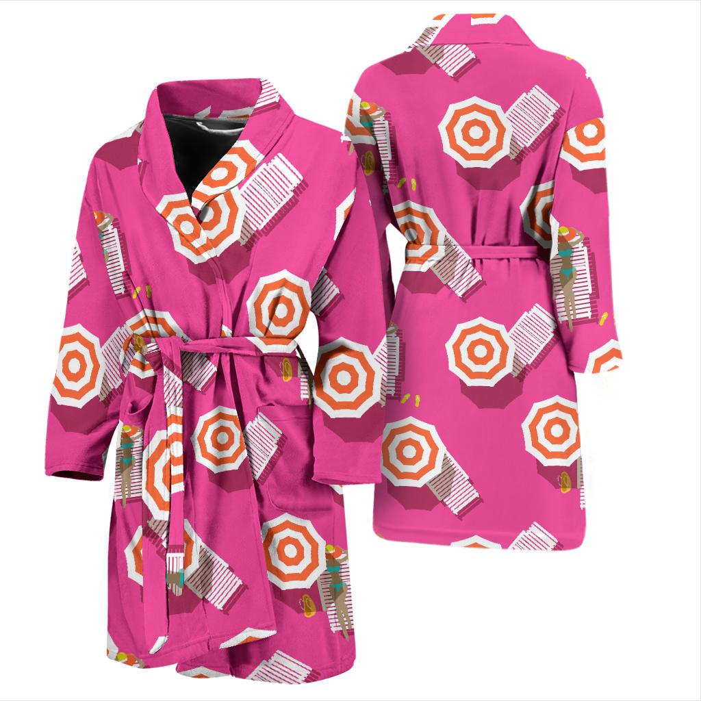 Beach Top View Umbrella Theme Men Bath Robe-JTAMIGO.COM