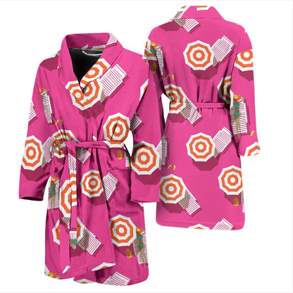 Beach Top View Umbrella Theme Men Bath Robe-JTAMIGO.COM