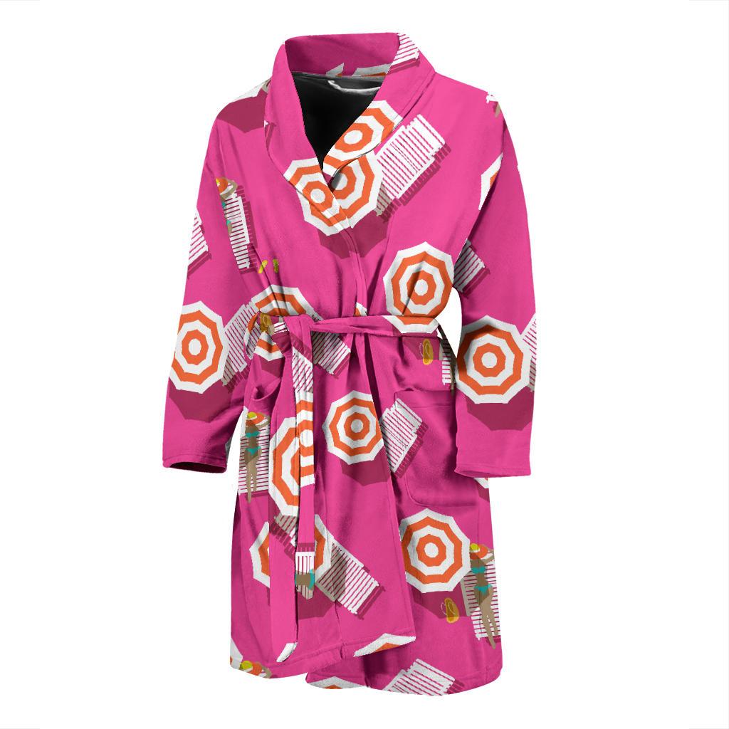 Beach Top View Umbrella Theme Men Bath Robe-JTAMIGO.COM