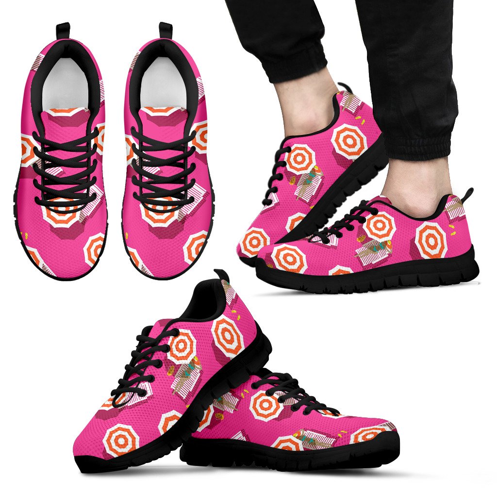 Beach Top View Umbrella Theme Men Sneakers Shoes