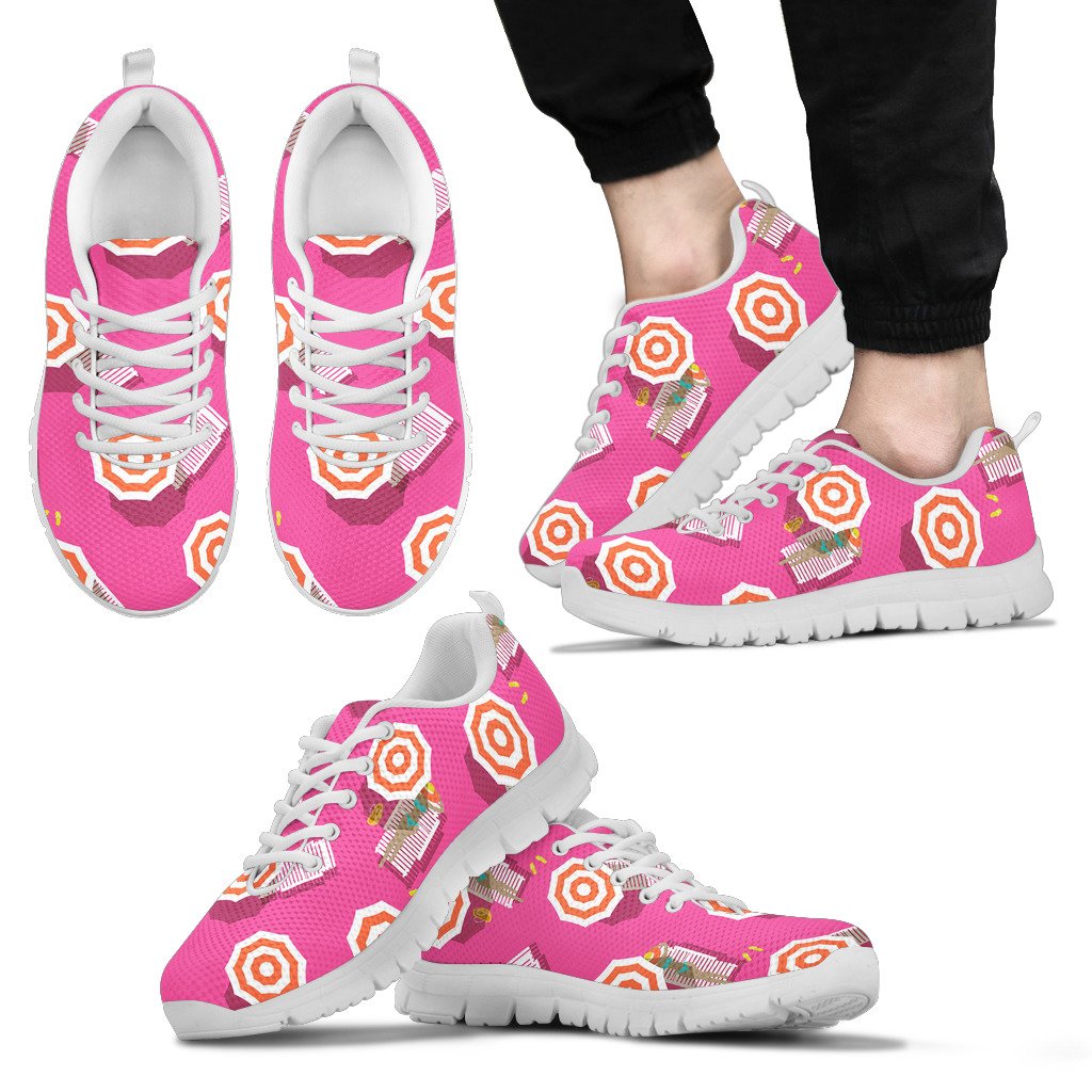Beach Top View Umbrella Theme Men Sneakers Shoes
