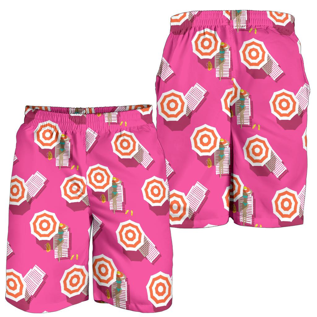 Beach Top View Umbrella Theme Mens Shorts-JTAMIGO.COM