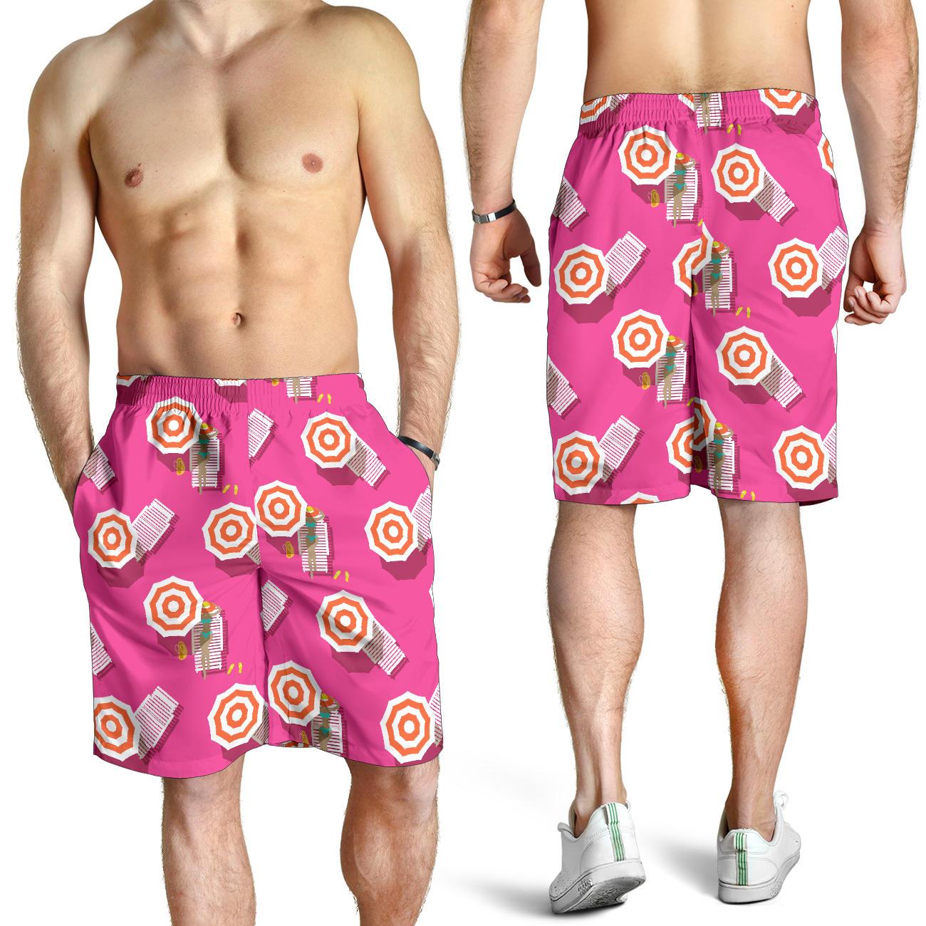Beach Top View Umbrella Theme Mens Shorts-JTAMIGO.COM