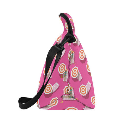 Beach Top View Umbrella Theme Neoprene Lunch Bag (Model 1669)(Large)-JTAMIGO.COM