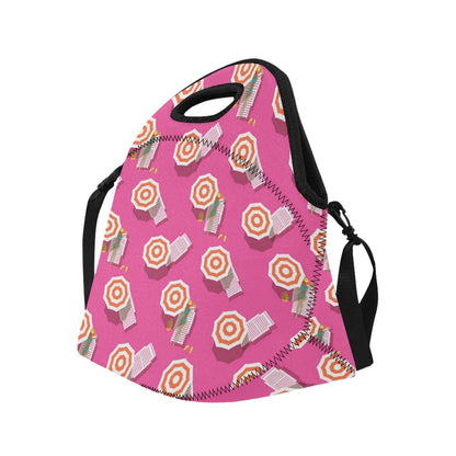 Beach Top View Umbrella Theme Neoprene Lunch Bag (Model 1669)(Large)-JTAMIGO.COM