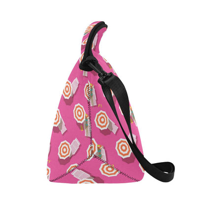 Beach Top View Umbrella Theme Neoprene Lunch Bag (Model 1669)(Large)-JTAMIGO.COM
