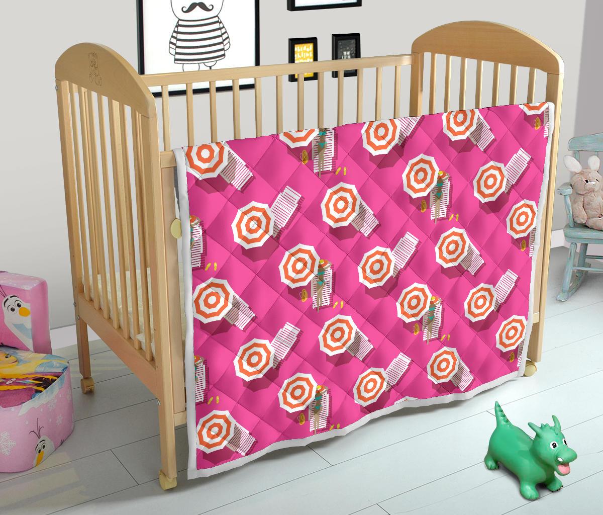 Beach Top View Umbrella Theme Premium Quilt-JTAMIGO.COM