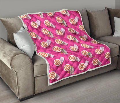 Beach Top View Umbrella Theme Premium Quilt-JTAMIGO.COM