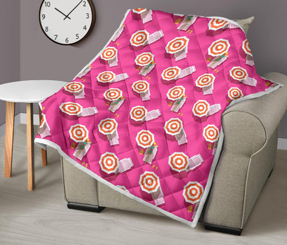 Beach Top View Umbrella Theme Premium Quilt-JTAMIGO.COM