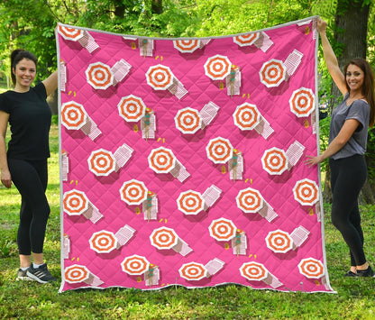 Beach Top View Umbrella Theme Premium Quilt-JTAMIGO.COM