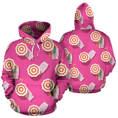 Beach Top View Umbrella Theme Pullover Hoodie