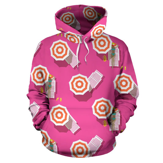 Beach Top View Umbrella Theme Pullover Hoodie