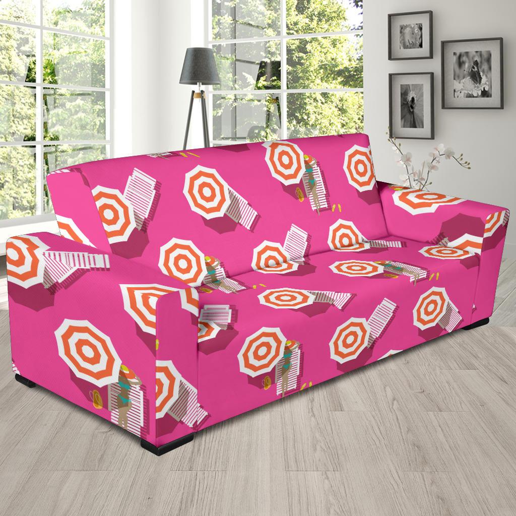 Beach Top View Umbrella Theme Sofa Slipcover-JTAMIGO.COM