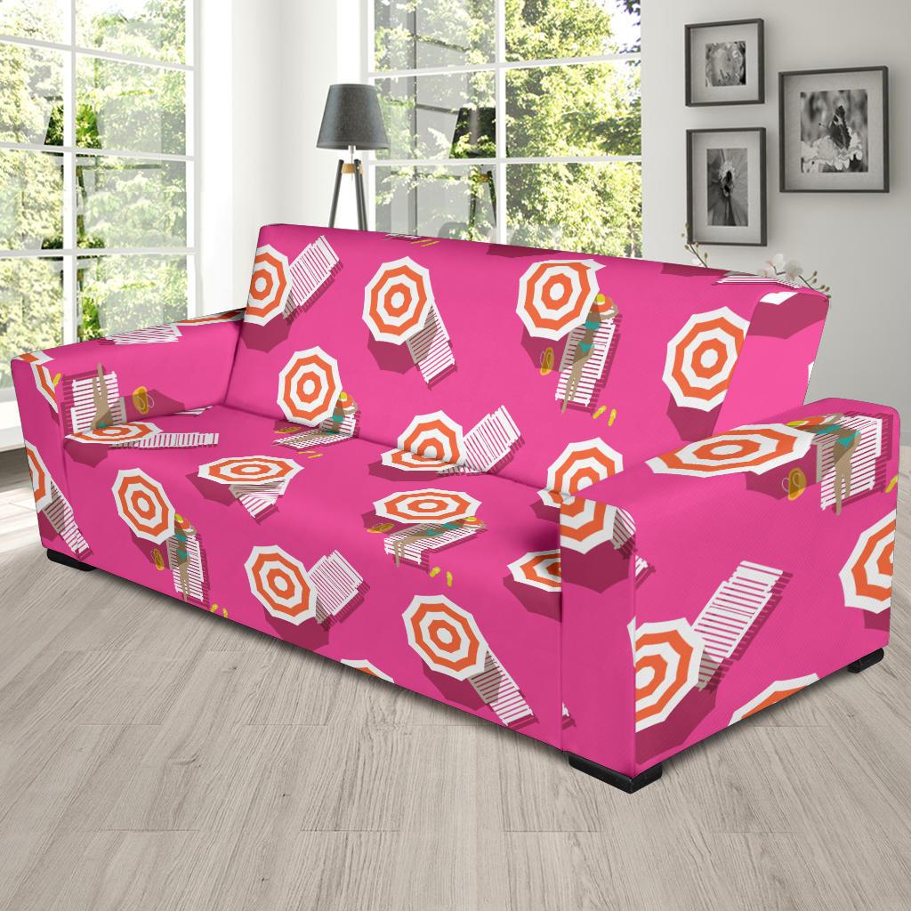 Beach Top View Umbrella Theme Sofa Slipcover-JTAMIGO.COM