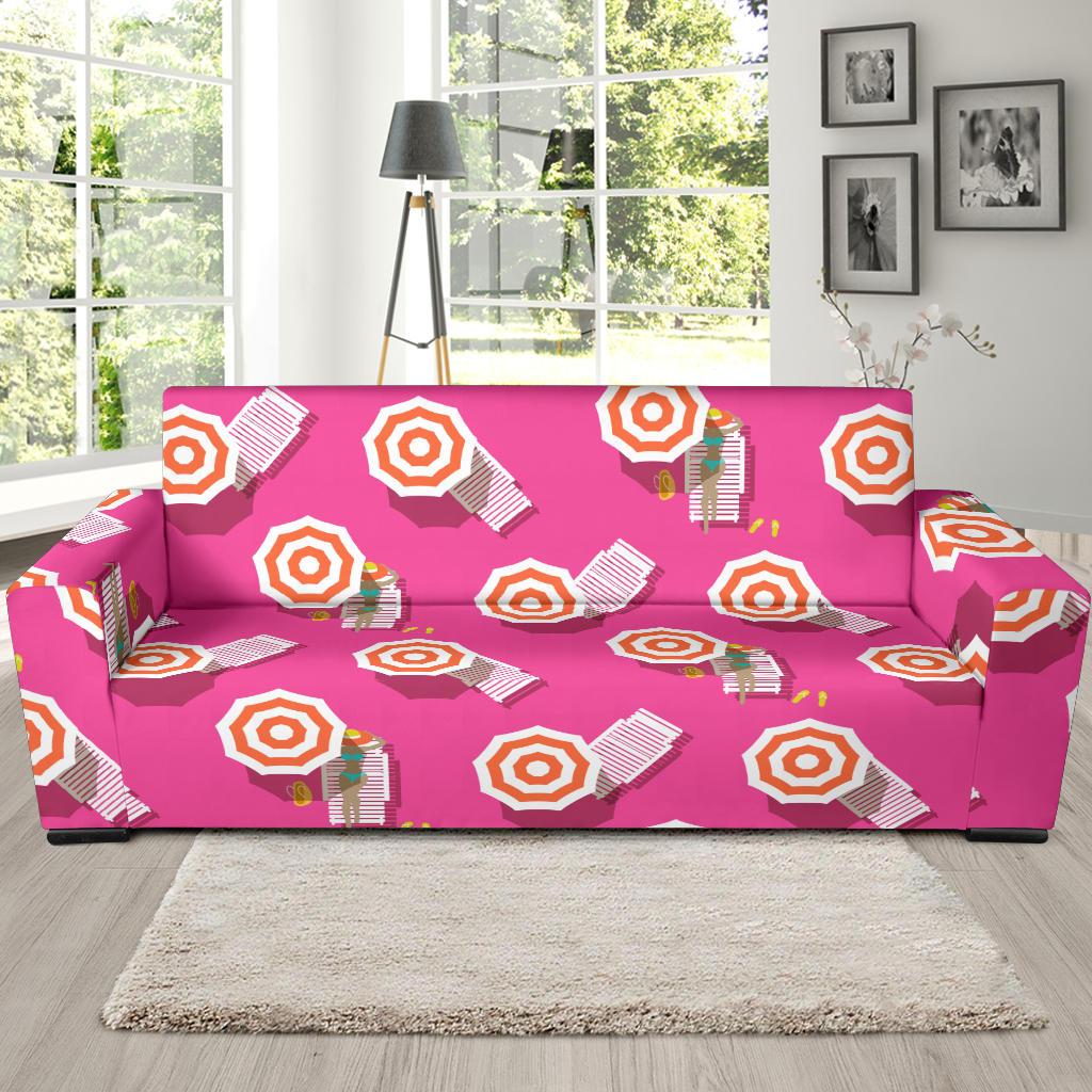 Beach Top View Umbrella Theme Sofa Slipcover-JTAMIGO.COM