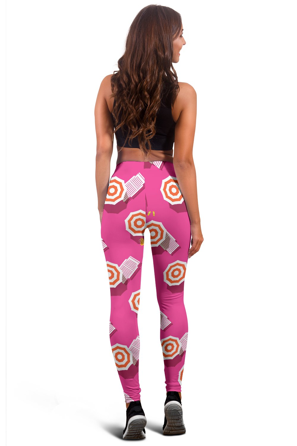 Beach Top View Umbrella Theme Women Leggings