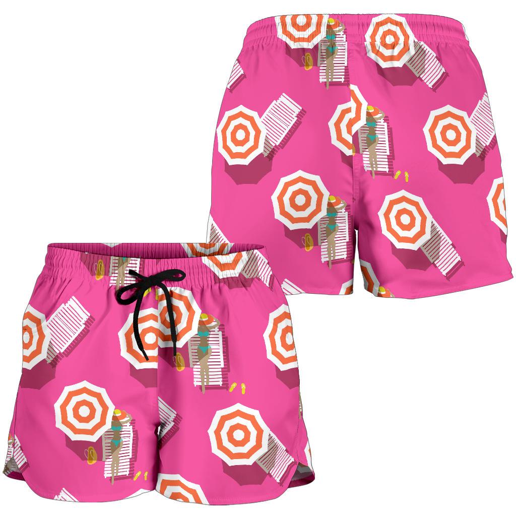 Beach Top View Umbrella Theme Women Shorts-JTAMIGO.COM