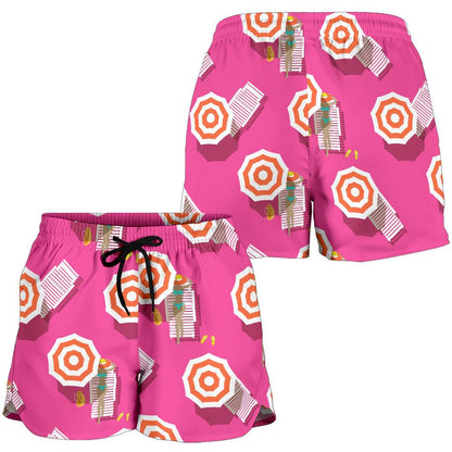 Beach Top View Umbrella Theme Women Shorts-JTAMIGO.COM