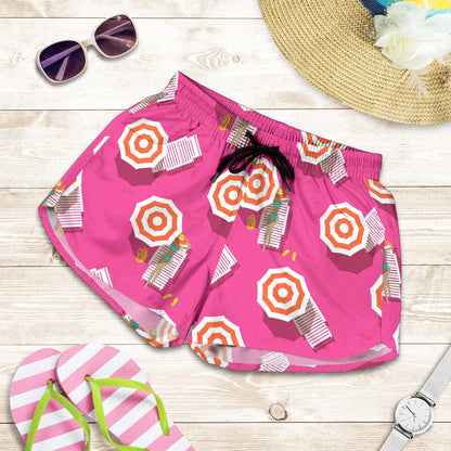 Beach Top View Umbrella Theme Women Shorts-JTAMIGO.COM