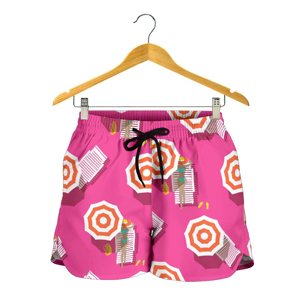 Beach Top View Umbrella Theme Women Shorts-JTAMIGO.COM
