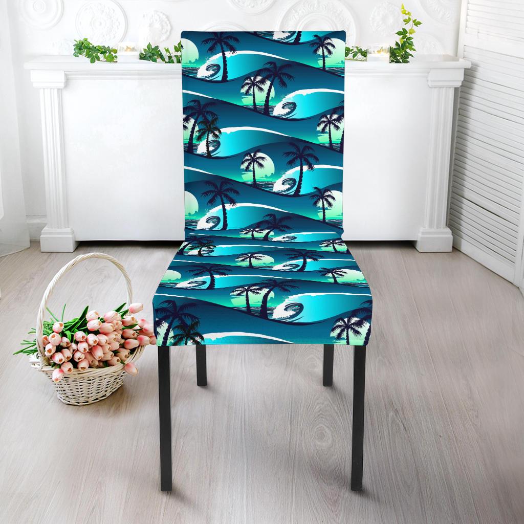Beach Wave Design Print Dinning Chair Slipper-JTAMIGO.COM
