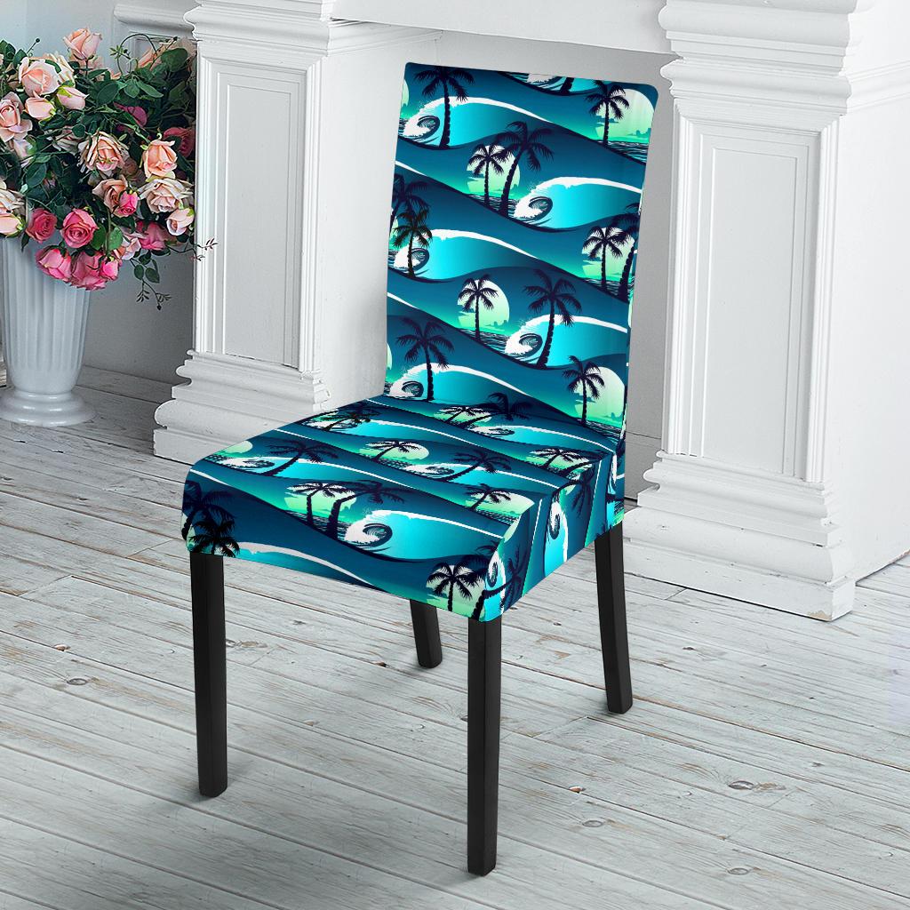 Beach Wave Design Print Dinning Chair Slipper-JTAMIGO.COM