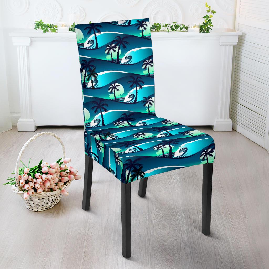 Beach Wave Design Print Dinning Chair Slipper-JTAMIGO.COM