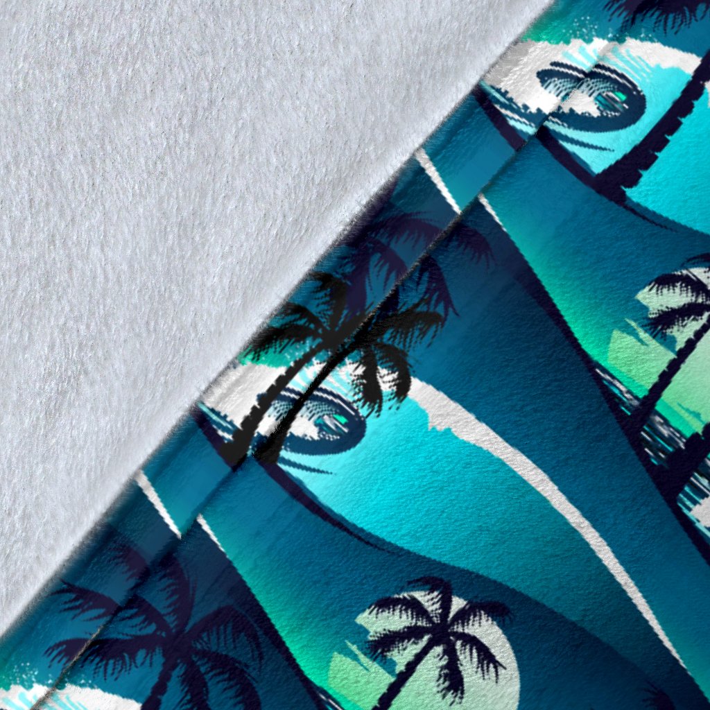 Beach Wave Design Print Fleece Blanket