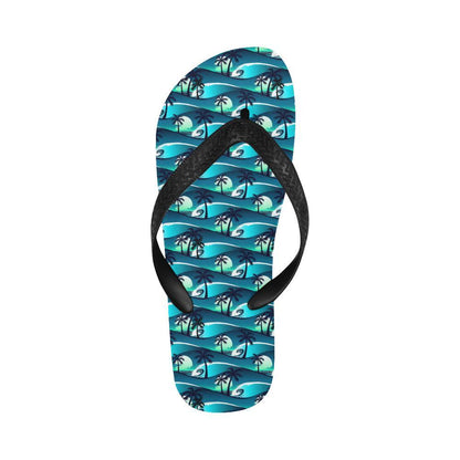 Beach Wave Design Print Flip Flops-JTAMIGO.COM