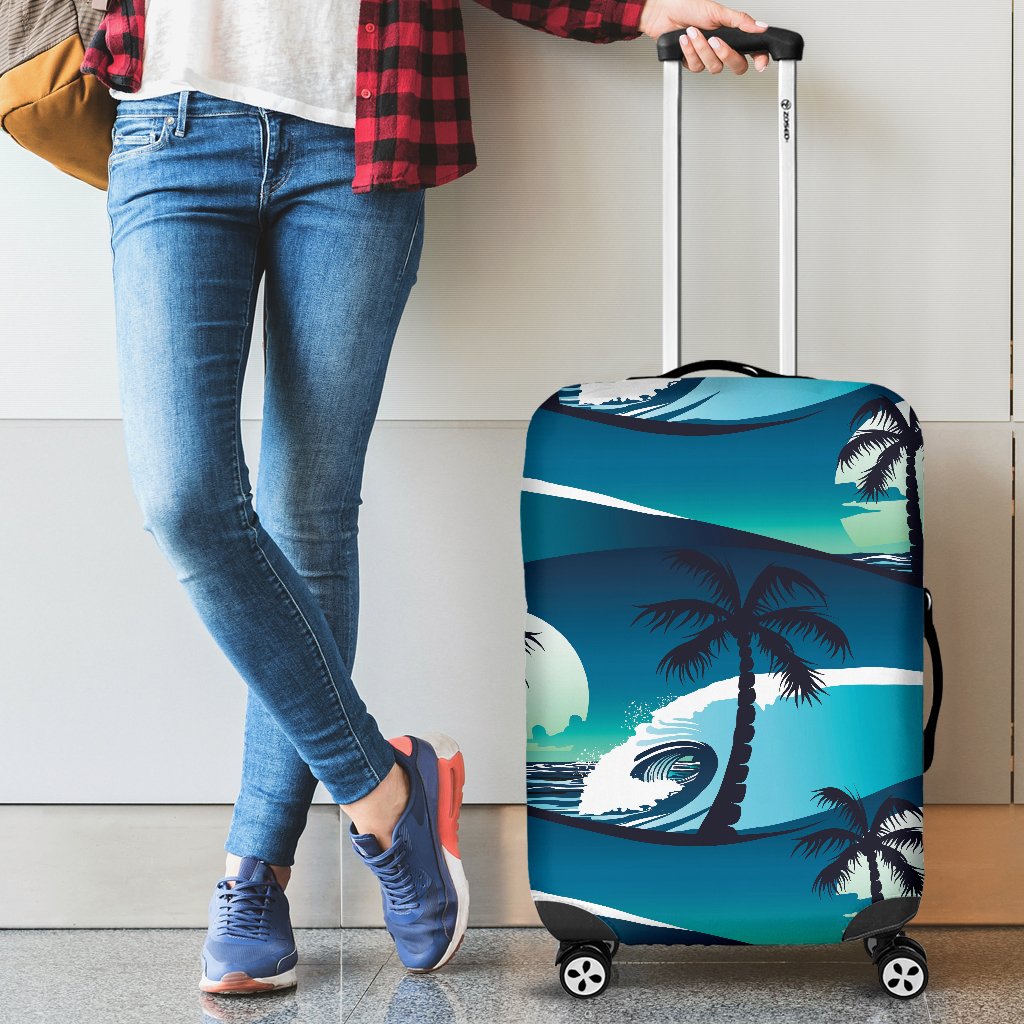 Beach Wave Design Print Luggage Cover Protector