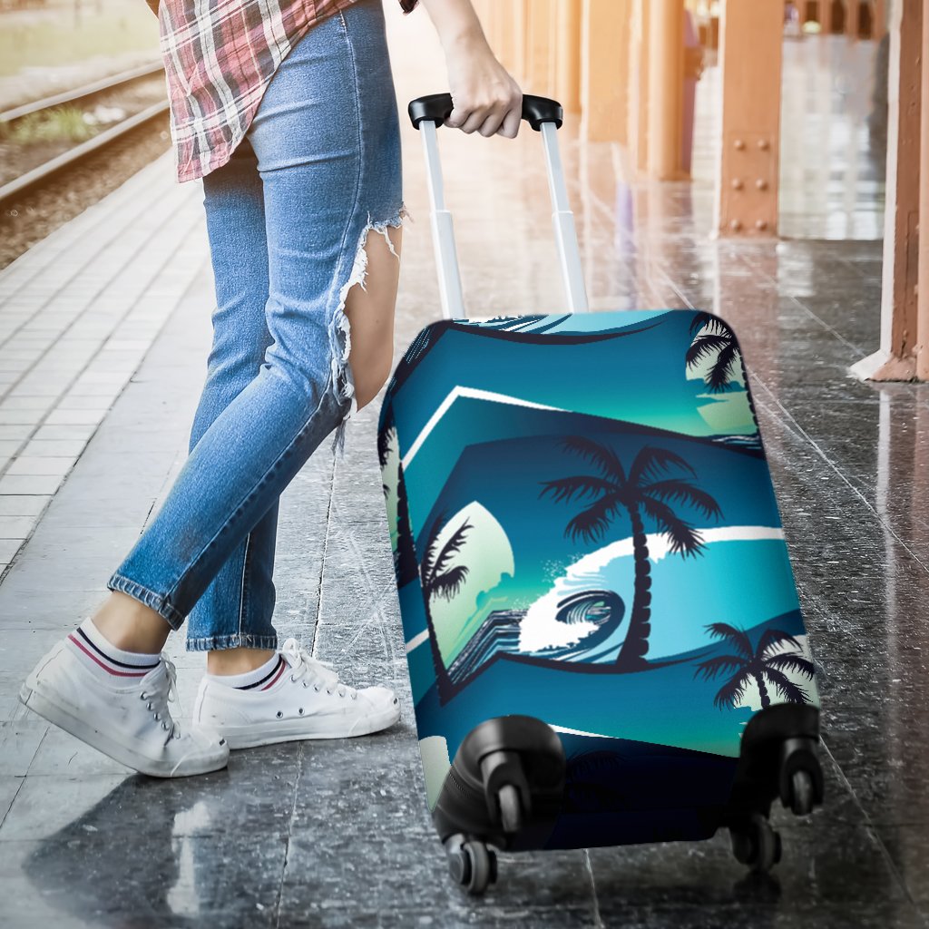 Beach Wave Design Print Luggage Cover Protector