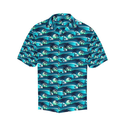 Beach Wave Design Print Men Aloha Hawaiian Shirt