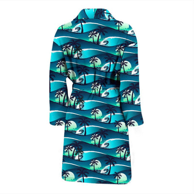 Beach Wave Design Print Men Bath Robe-JTAMIGO.COM