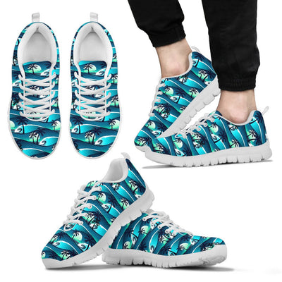 Beach Wave Design Print Men Sneakers Shoes