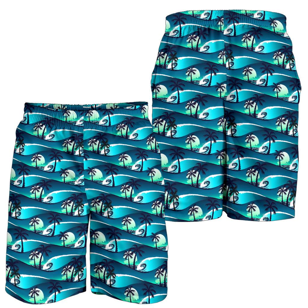 Beach Wave Design Print Mens Shorts-JTAMIGO.COM