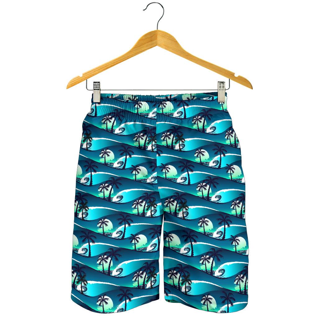Beach Wave Design Print Mens Shorts-JTAMIGO.COM