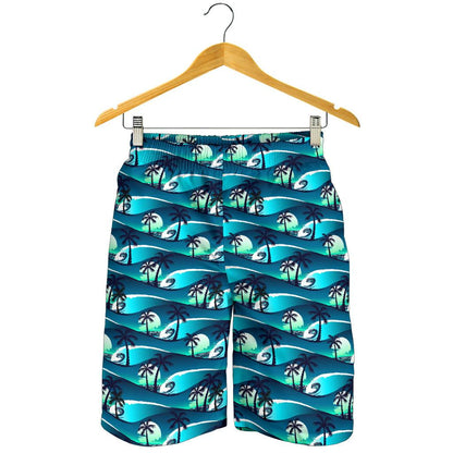 Beach Wave Design Print Mens Shorts-JTAMIGO.COM