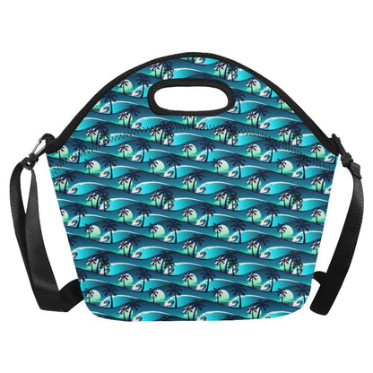 Beach Wave Design Print Neoprene Lunch Bag (Model 1669)(Large)-JTAMIGO.COM