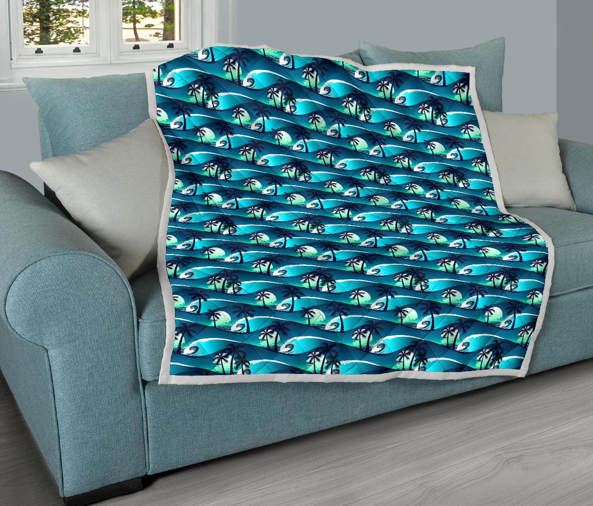 Beach Wave Design Print Premium Quilt-JTAMIGO.COM